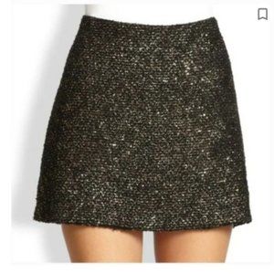 alice + olivia Tweed A-line Mini Black Skirt 4